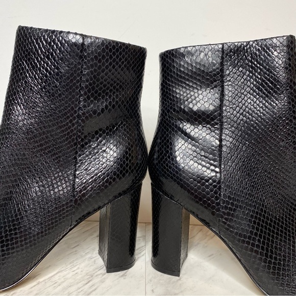 Marc Fisher Ulani Black Snake Print Leather Pointy Toe Bootie 11M - Picture 8 of 14